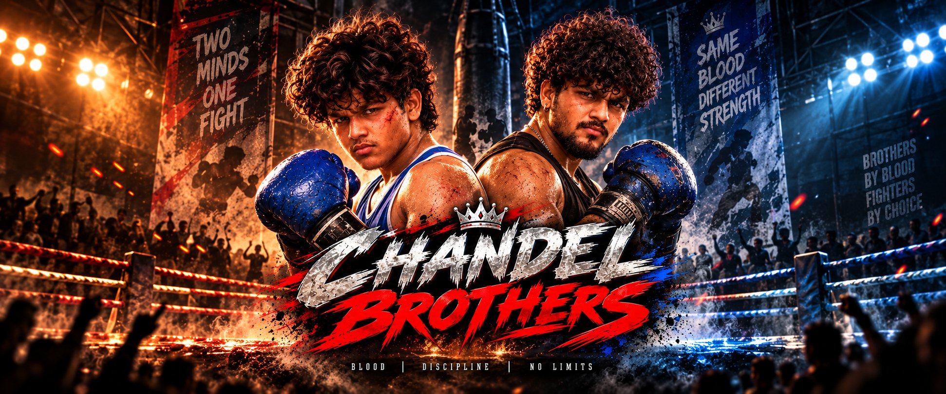 Chandel Brothers poster: Utkarsh and Moksha in boxing gloves in the ring