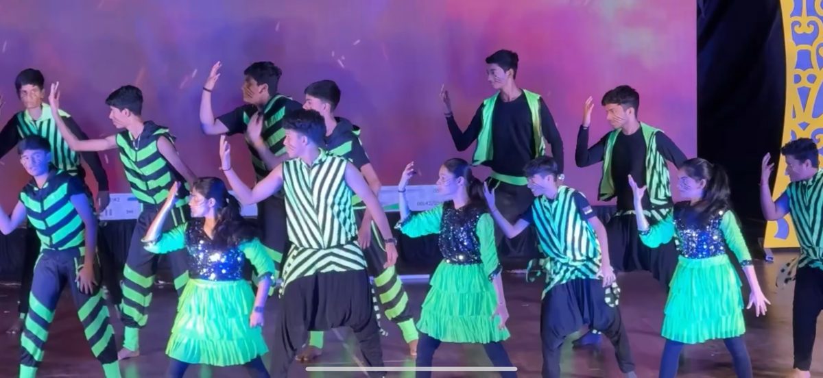 On stage with his dance group